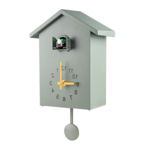 Green Birdhouse Cuckoo Wall Clock